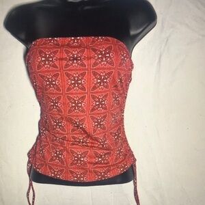 Red Patterned Women's Tube Top